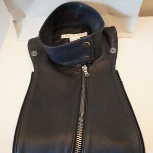 Veronica Beard Navy Leather Moto Dickey Blue Lambs Leather New $550